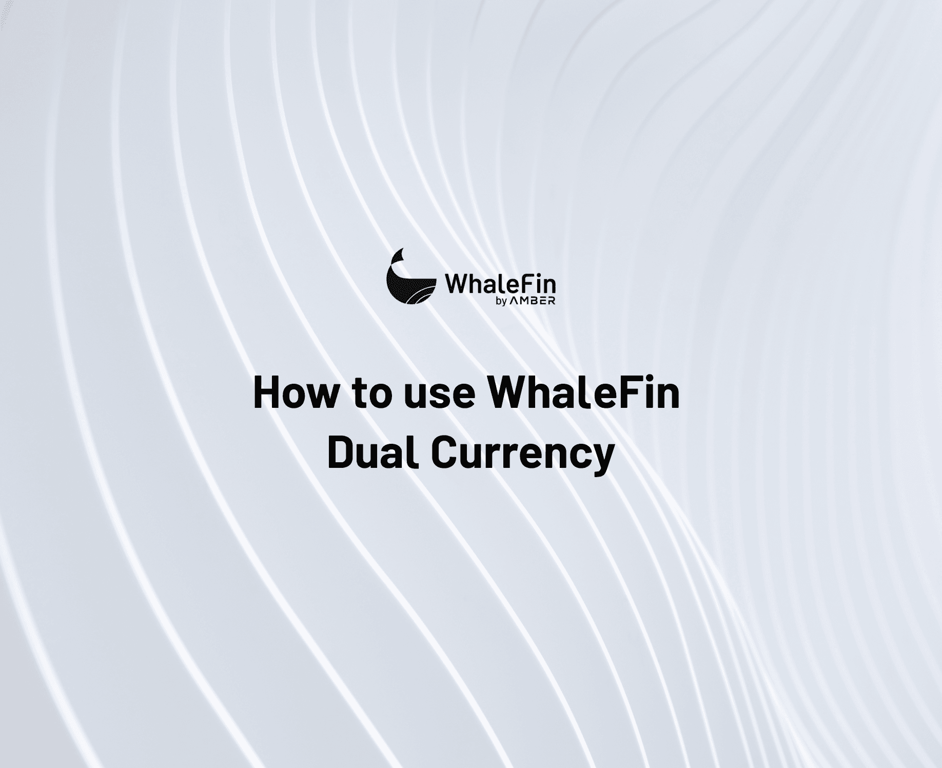 How to use WhaleFin Dual Currency